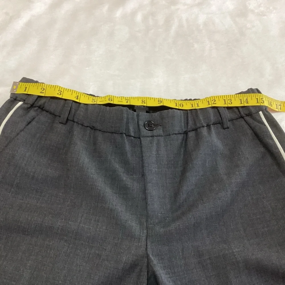 J. Crew Wool Blend Party PJ Pants Trousers Gray White Piping Size 6 Cozy Chic